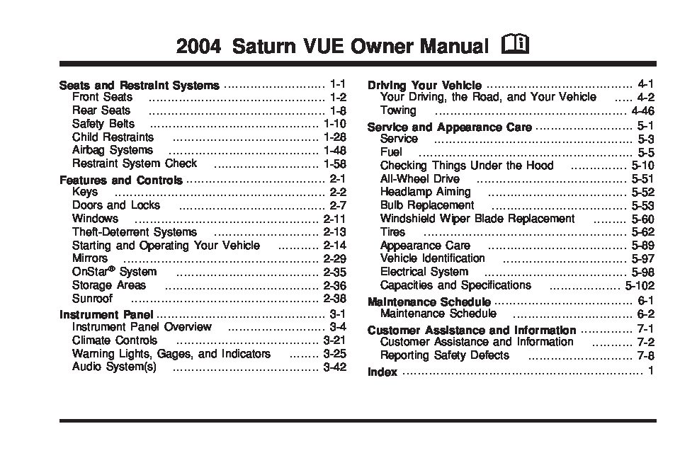 2003 Saturn Vue Service Manual Download